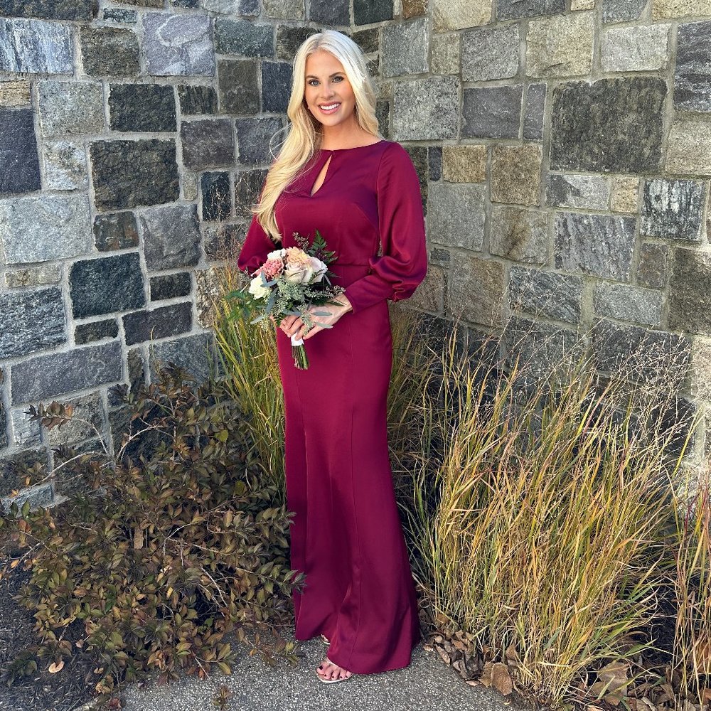 Aidan Mattox Long-Sleeve Mermaid Gown